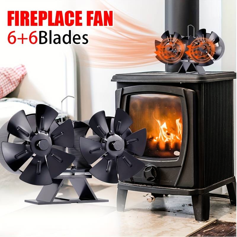 12 Blades Fireplaced Fan Non Electric Wood Stove Fan Non - Temu